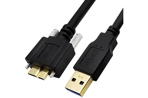 Industrial Camera USB3.0 To Micro-B High-speed Data Cable Gray Dot with Nut Screw Can Be Fixed 5Gbps Mobile Hard Disk Data Cable