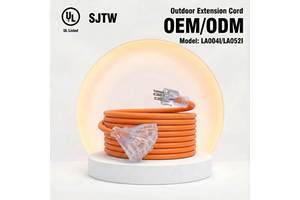 Linsheng 12/3 SJTW Heavy Duty Extension Cord 25FT UL Listed Lighted Triple Tap Outdoor Power Cord