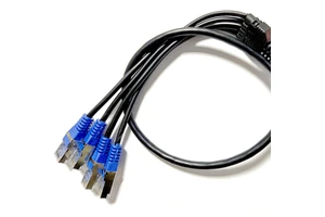XXD RJ45 Panel Mount Male to Female Extension Cable Cat5e Patch Ethernet Cable with Screw Lock 1 to 4 Ports Communication Cables