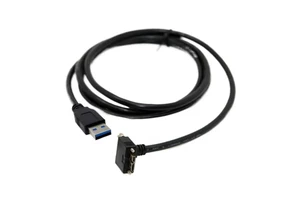 High Flexibility USB 3.0 Cable A/Micro-B Vision Machine Industrial Camera Connection Data Cable Elbow with Screw