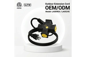Linsheng New Arrival ETL Listed 15A 12/3 25FT SJTW 4-Outlet Heavy Duty Outdoor Extension Cord With Lighted Indicator