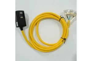 3 Days Delivery U.S. Local Warehouse 3M Length Yellow Extension Power Cord Cables Assembly with 3 Outlet for Machinery