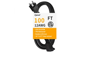 Custom Bulk 12/3 SJTW Waterproof Extension Cable 15A Heavy Duty Outdoor Power Cord for Industrial Machine Tools