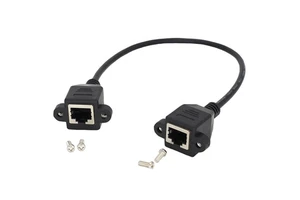 8Pin RJ45 Cable Female to Female Screw Panel Mount Ethernet LAN Network 8 Pin Extension Cable 0.3m 0.6m