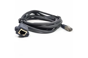 Cat 5 RJ45 Male to Female Screw Panel Mount Ethernet LAN Network Extension Cable 1.5m PVC