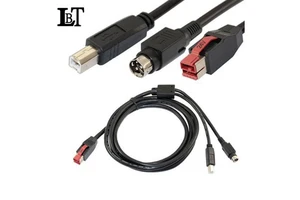 3M 24V/12V M USB Power Din 3P Male To "Y" Cables For Printer /Bar Code Scanner POS Cable