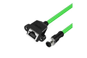 Factory Sale M12 to RJ45 Female Gigabit Extension Cable 4 Core A/D/X Code Male/Female Connectors Extended Network Cable