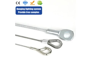 Factory Wholesale PVC Coated Steel Wire Rope Assembly Stainless Lanyard Safety Cable Wire Rope Thimble Eye