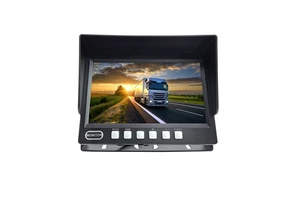 7" AHD TVI CVI 4CH Digital Split Screen Monitor|6V-36V Wide Voltage Vehicle Safety Display for Heavy Duty Truck Bus Forklift