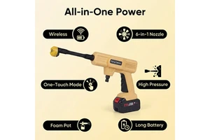 High Pressure 1100psi 2.4gpm 6-in-1 Nozzle Foam Cannon 2.5l Battery Abs Material Auto Car Wash Machine in China
