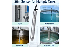 13mm Stainless Steel Small Diameter Probe RS485 Hydrostatic Dam Pond Well Water Level Sensor 0.5% Accuracy 0-20m
