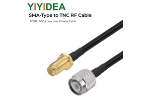 SMA-Type to TNC 50 Ohm Double Braided Copper Shield RG58 Low Loss Antenna Extension Cable for WiFi Router & Antenna Systems