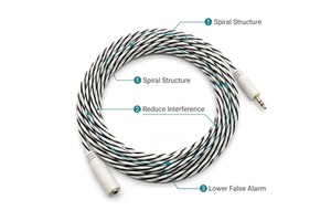 Wholesale TCP Smart Water Leak Detector White 4mm Flexible Sensing Rope Reusable 3.5mm Plug Data Center Water Leak Sensor Cable