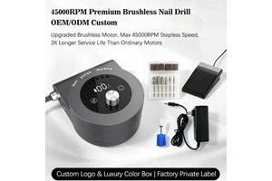 OEM ODM Wireless Nail Drill 45000RPM Brushless Motor Touch Screen Foot Hand Dual Control for Importer