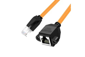 Cat 8 Panel Mount RJ45 Connector Male to Female Ethernet LAN Network Extension Cable High-Speed Communication RJ45 Cable