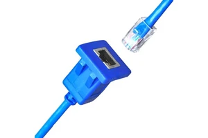 Cat6 UTP Ethernet Extension Cable Blue Pure Copper Male to Female with Screw Lock for Network CCTV POE System Bulk Installation