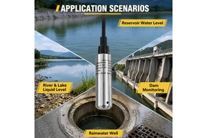 Submersible River Water Level Sensor 4-20mA Hydrostatic Level Transmitter for Hydrological Flood Reservoir Monitoring