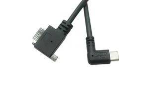90 Degree Type-C Male to Micro USB 3.0 Cable with Locking Screws for Industrial Cameras