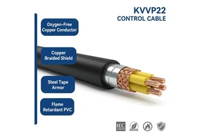KVV22 KVVP22 Control Cable Copper PVC Insulated Shielded Instrument Cable Power Station Mining Underground Engineering Wiring