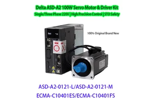 Original Delta A2 100W Servo Motor Driver Kit ASD-A2-0121-L/M ECMA-C10401ES/FS Single/Three Phase 220V Servo For CNC Automation