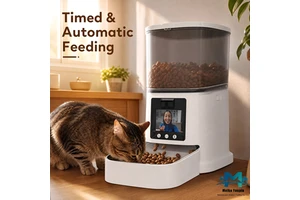 5L Smart Automatic Cat & Dog Feeder with Solid Food Dispenser Timed Quantitative APP Control with Camera & Voice Recorder