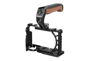 Poyinco Black Camera Cage Kit For A6500/A6400/A6300/A6000 With Aluminum Alloy Handle Grip Locating Mount ARRI Cold Shoe
