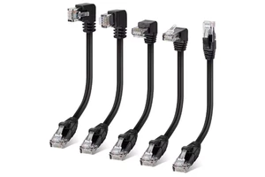90 Degree Cat 6 Ethernet Extension Cable Indoor Use RJ45 Gigabit Network LAN Patch Cord Multiple Angle Right Angle Cat6