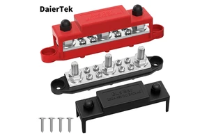 Bus Bar Parallel Brass Terminal Block Connector 250A Busbar M10 Electrical Battery Terminal Block With Cover for Auto Solar