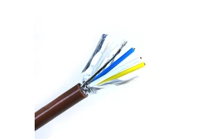 Twisted Pair 22AWG DeviceNet Cable 4x0.5mm² Brown Shielded CANopen Industrial Bus Cable