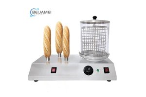 Stainless Steel Hot Dog Roller Grill Machine with Bun Warmer, Commercial Electric Sausage Cooker for Catering Use
