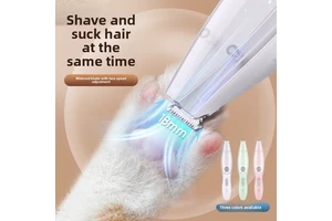 Pet Electric Hair Clipper with Hair Suction Function, Integrated Grooming Shaver for Dog Cat Full Body & Paw Hair Trimming