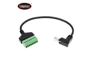 90 Elbow RJ45 8P8C Female to Female Bolt Screw Braid Shielded 5A Fast Charging PVC Adapter Cable for Computer Use