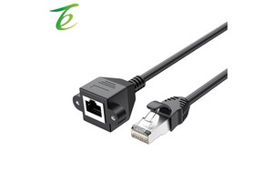 Pure Copper RJ45 Network Cable Extension Cable with Ears for Fixation and Screw Holes. RJ45 Network Male-to-female Extension