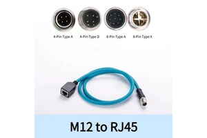 M12 to RJ45 Connectors M12 to RJ45 Link Industry Ethernet Cable IP67 Camera Connection Line signal Data Transmission Connector