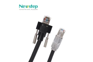 Industrial Double Shield Flexible CAT6 Ethernet Cable RJ45 Male PA6.6 Jacket 8 Solid Copper Conductors -40~+70 Temperature