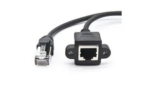 HUA Cat6 Copper Core USB 3.0 Ethernet Cable RJ45 Panel Mount IP67 Rated PVC Jacket Automotive Extension 300V