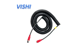 M12 Trigger Coiled Cable Waterproof Aviation Plug for Car Trailer Specialized for Car Reverse Backup Camera