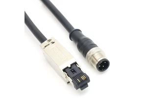Industrial Ethernet Cable M12 D-Coded 4 Pin to RJ45 Male Cat5e Patch Cord