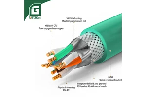 GETEKnet ODM OEM PVC SFTP Industrial Ethernet Cable Cat6a Super Slim 1000 Poe 305M OFC Copper 4-Pair Twisted Certifier