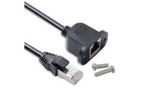 Panel Mount RJ45 Female to Male Cat5E Shield Ethernet Network Extension Cable