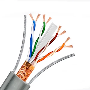 Elevator accompanying network cable Category 6 double steel wire shielded video cable copper elevator surveillance network cable