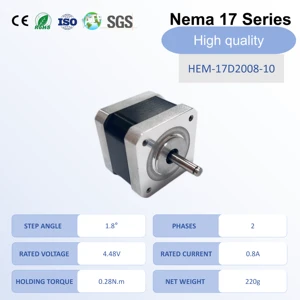HEMM NEMA 17 Hybrid Stepper Motor | High Torque | 4.48V 2-Phase | Customizable | OEM ODM Manufacturer