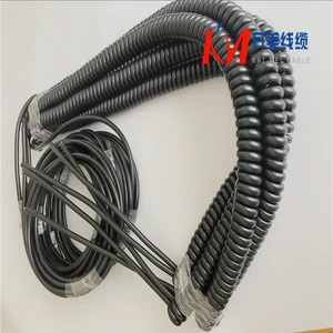 CNC Machine Tool Spiral Cable Copper PVC 15-19 21 Core *0.1mm2 Electronic Handwheel Spring Encoder Cable