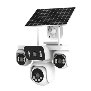 Solar AOV Four-View Outdoor Flow-Free 4G Camera 360 Degree CMOS Sensor Cloud Storage Mobile Phone Remote Monitoring 1 Year IP65