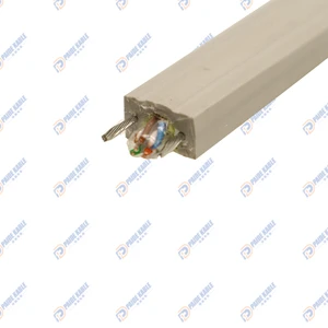High Tensile Strength 4x2x24AWG UTP CAT6 Network Lift Traveling Flat Elevator Cable for CCTV Camera