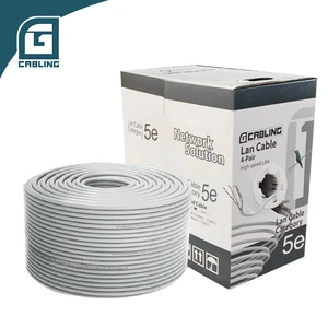 Gcabling Rj45 Flexible Ethernet Cable Utp Cat5e 305m 100mhz Elevator Exterior Outdoor Network Cable Drum for Networking Devices