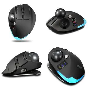 ZELOTES F-33 Pro Ergonomic Trackball Mouse with LCD Screen 730mAh Battery Tri-Mode Wireless 8000 DPI Programmable Office Mouse