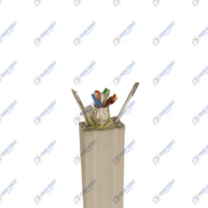 High Flex 4x2x24AWG UTP CAT6 Network Lift Traveling Flat Elevator Cable for CCTV Camera