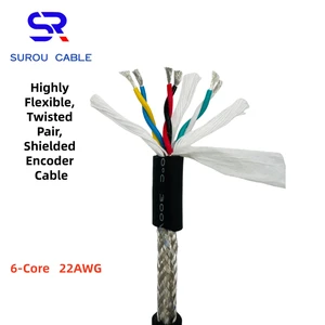 PMS 2464 22AWG 6-Core Highly Flexible Single Pair Twisted Shielded Signal Cable Encoder Cable Automation Equipment Cable