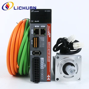 Lichuan EtherCAT 400W AC Servo Motors Kit Spare Parts 1.27Nm 3000rpm 17bit Incremental Encoder with 3m Cables 60M01330B+LC10E